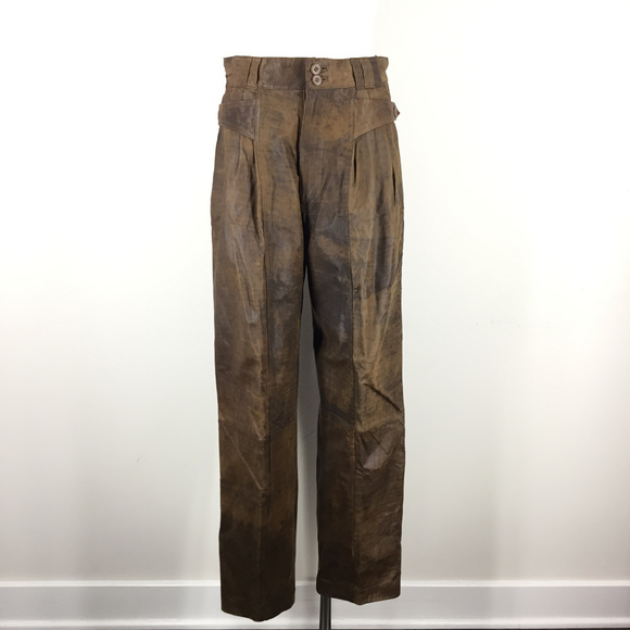 mens distressed leather pants